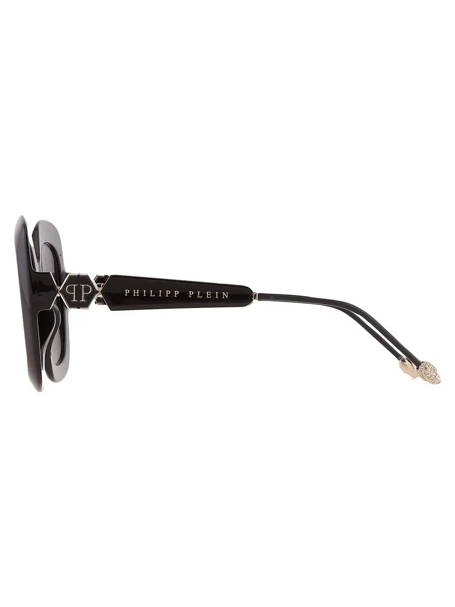 Серые квадратные женские солнцезащитные очки Philipp Plein SPP065S 0700 55 — изображение 5 из 5, серый