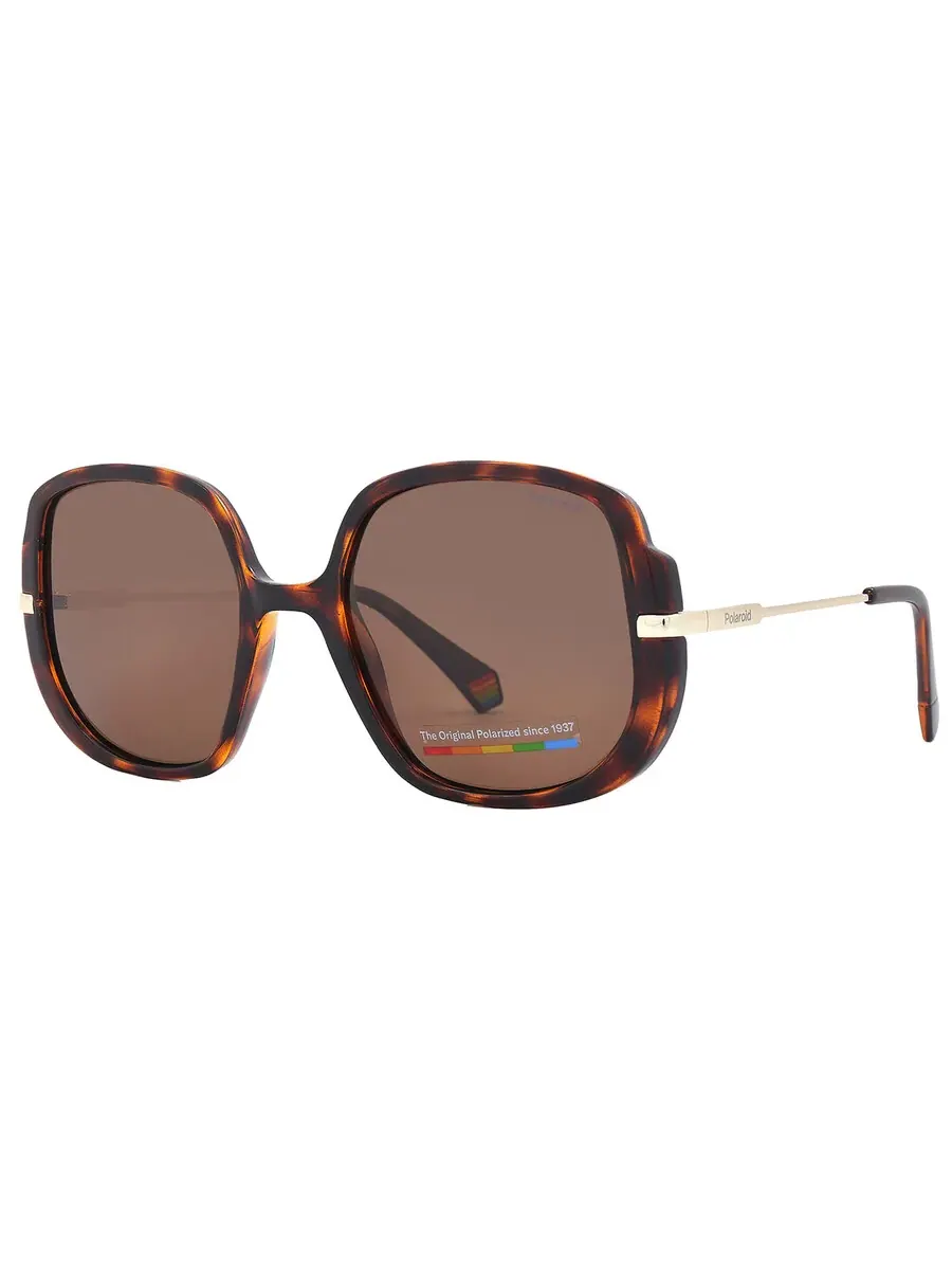 Женские солнцезащитные очки Polaroid Bronze Butterfly PLD 6181/S 0086/SP 53 — изображение 3 из 5, хавана