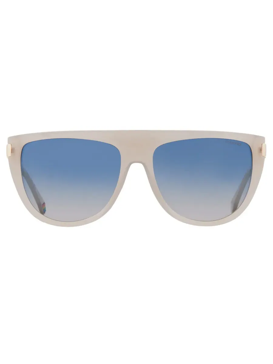 Женские поляризованные солнцезащитные очки Polaroid Blue Browline PLD 6221/S/X 010A/Z7 57 — бежевый