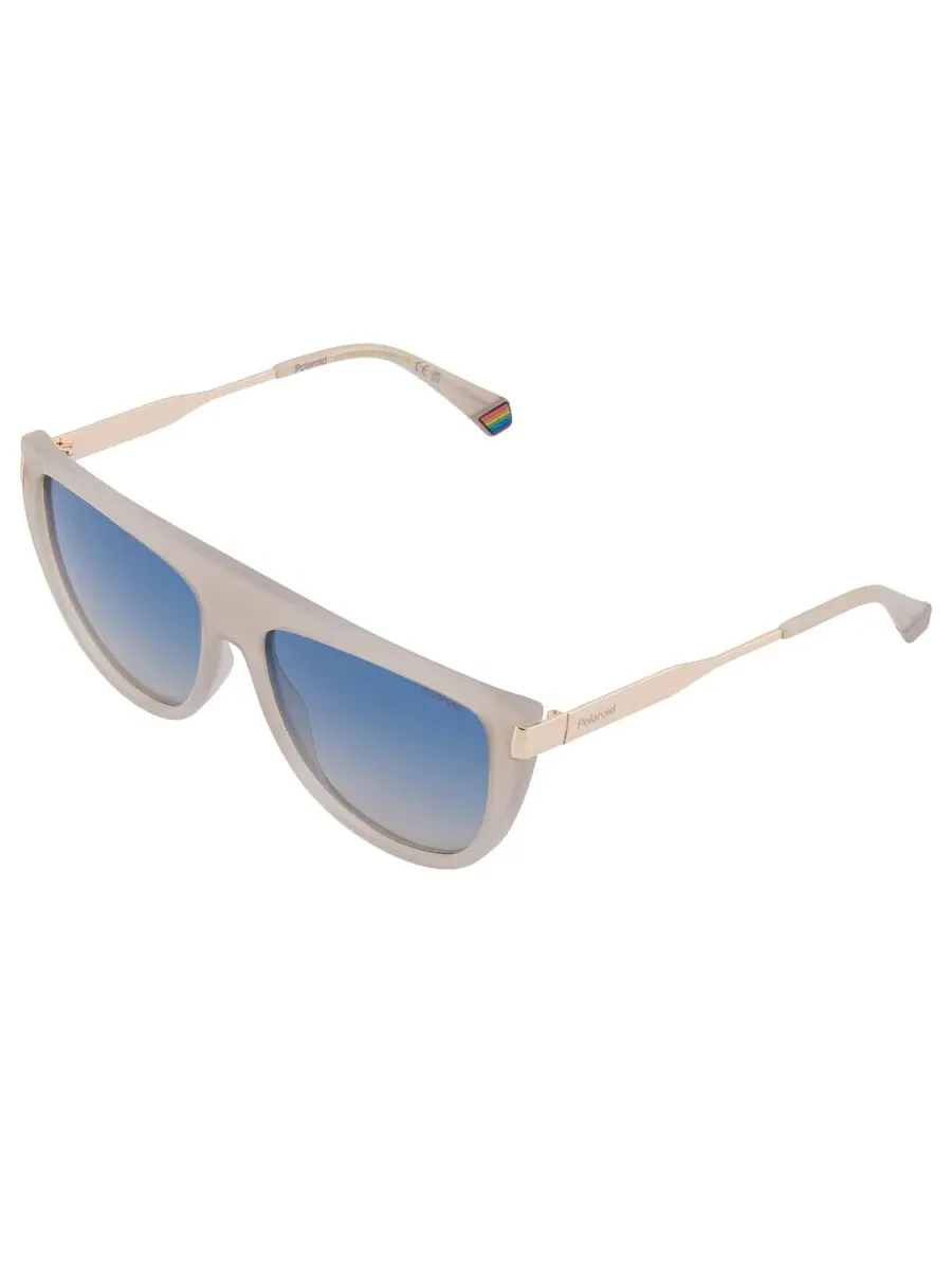 Женские поляризованные солнцезащитные очки Polaroid Blue Browline PLD 6221/S/X 010A/Z7 57 — изображение 3 из 4, бежевый