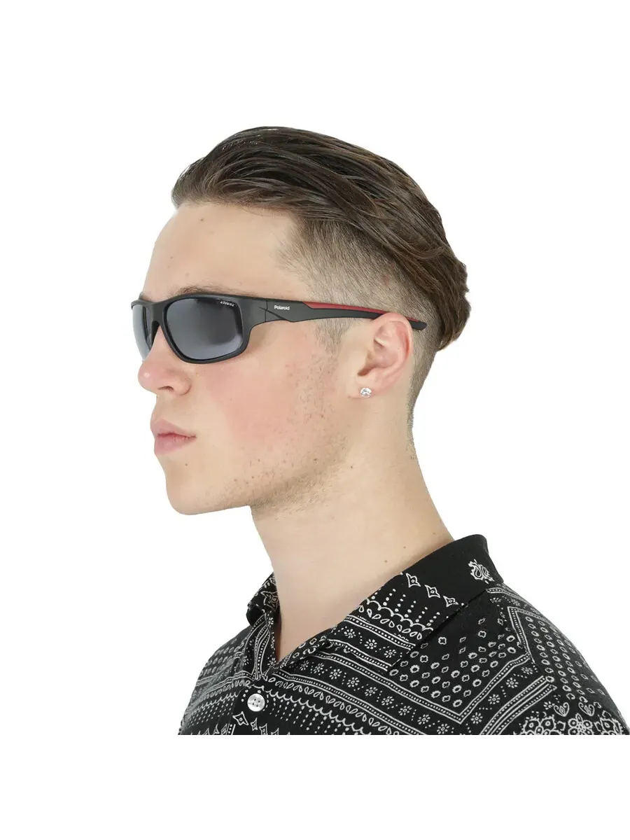 Солнцезащитные очки мужские поляризованные Polaroid Polarized Grey Wrap PLD 7010/S 0OIT/EX 64 — изображение 2 из 5