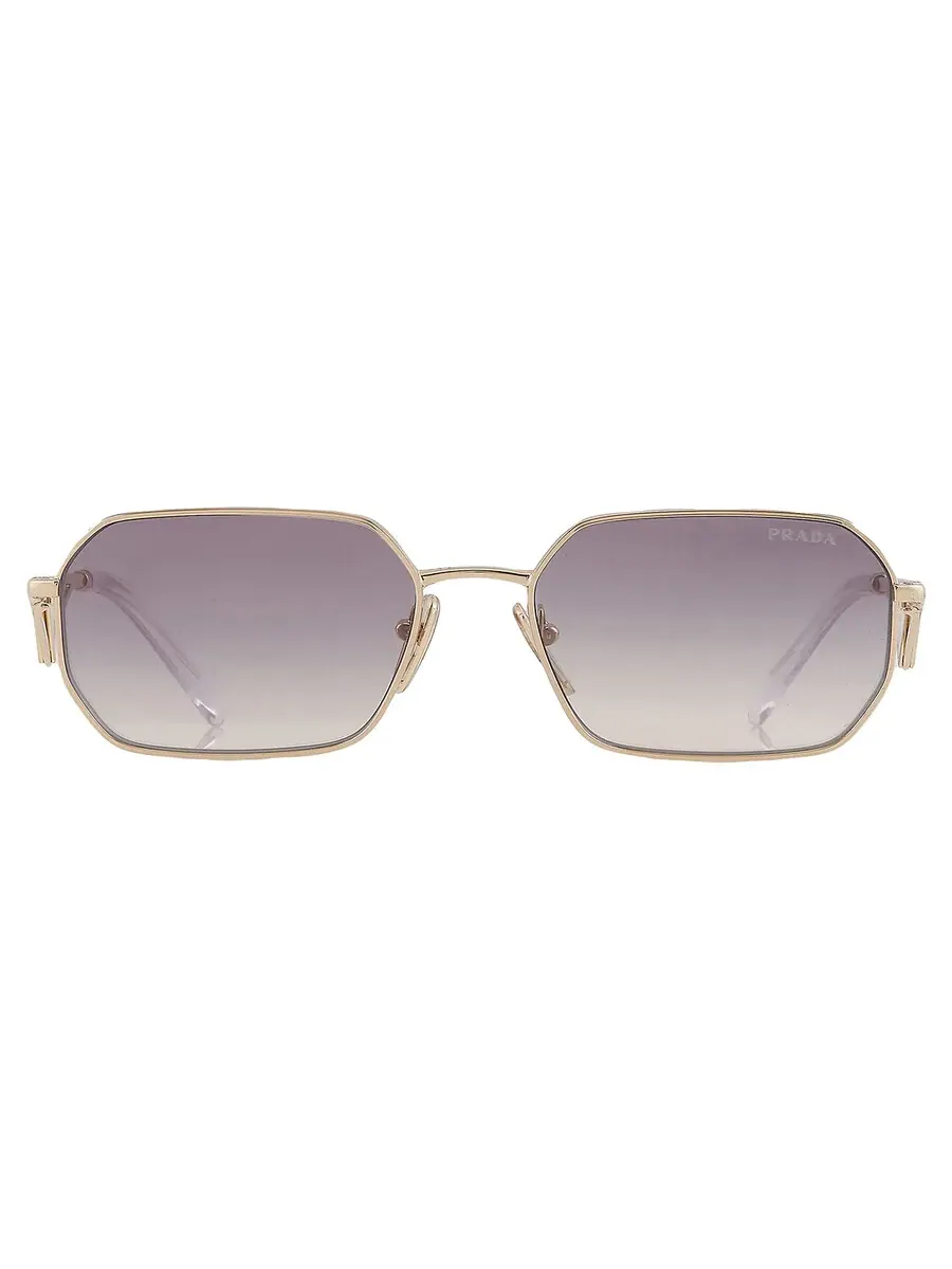 Женские солнцезащитные очки Prada Blue Gradient Mirror Silver Geometric PR A51S ZVN30C 58