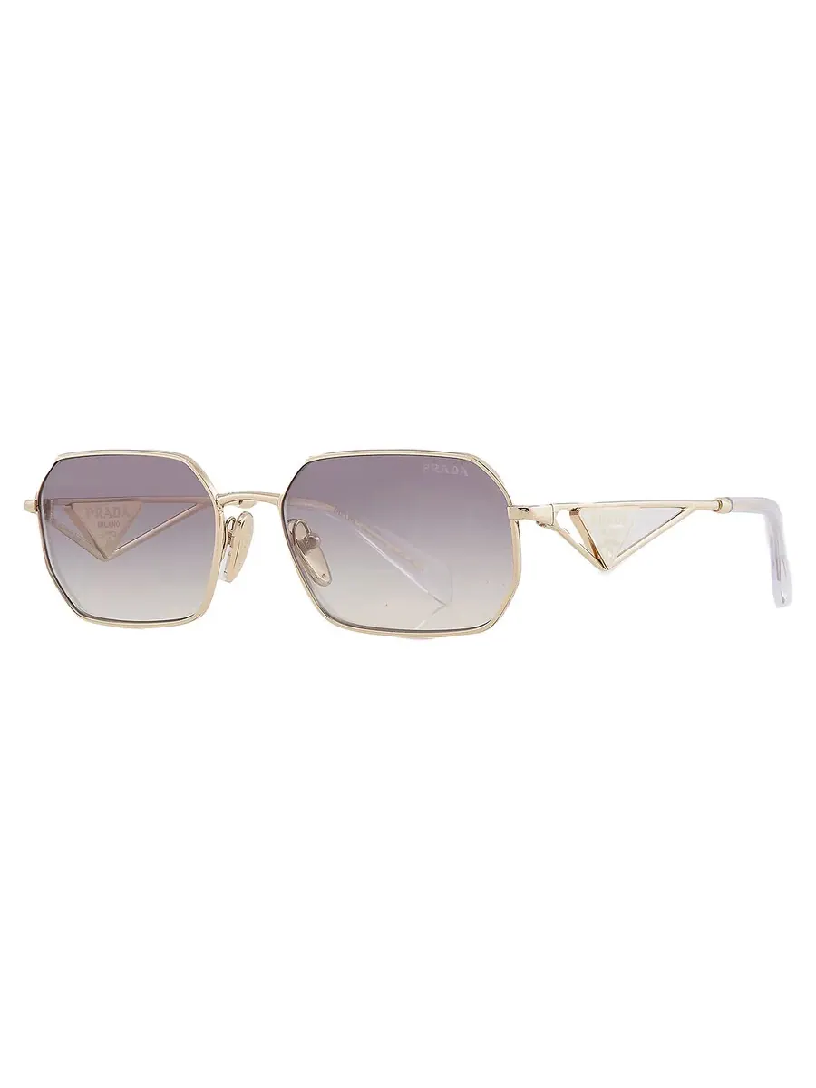 Женские солнцезащитные очки Prada Blue Gradient Mirror Silver Geometric PR A51S ZVN30C 58 — изображение 3 из 6