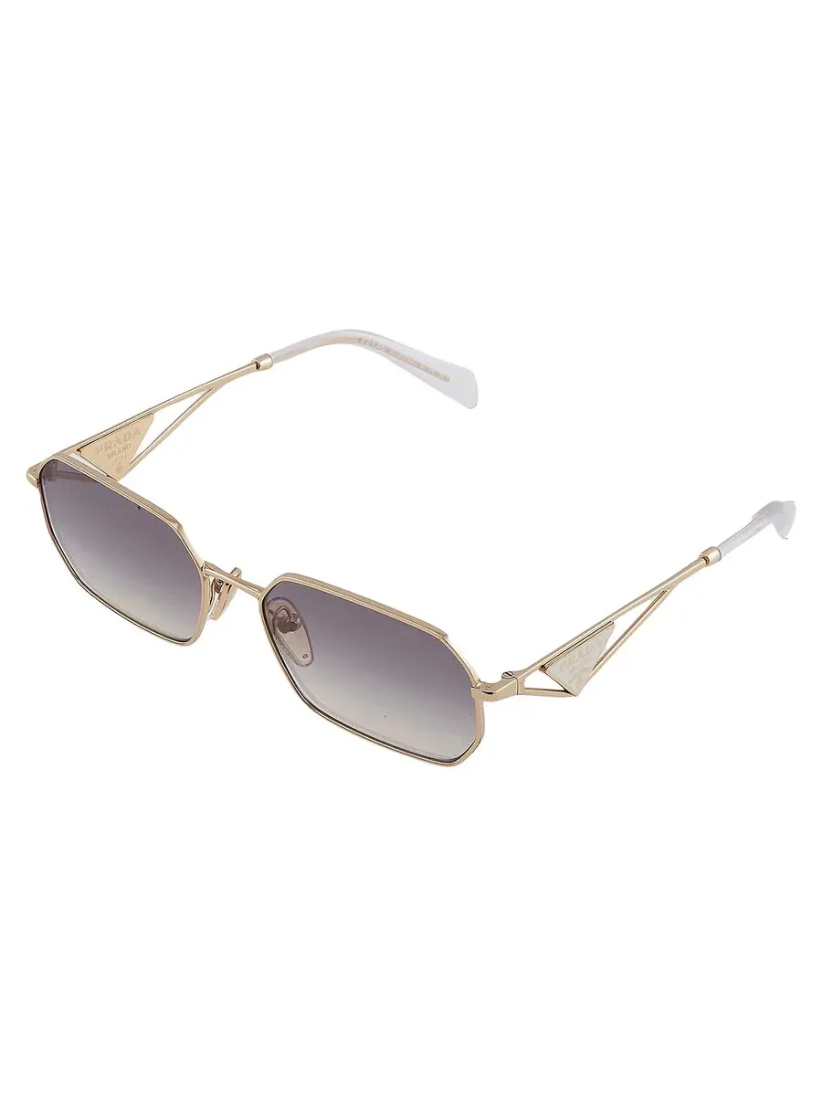 Женские солнцезащитные очки Prada Blue Gradient Mirror Silver Geometric PR A51S ZVN30C 58 — изображение 4 из 6