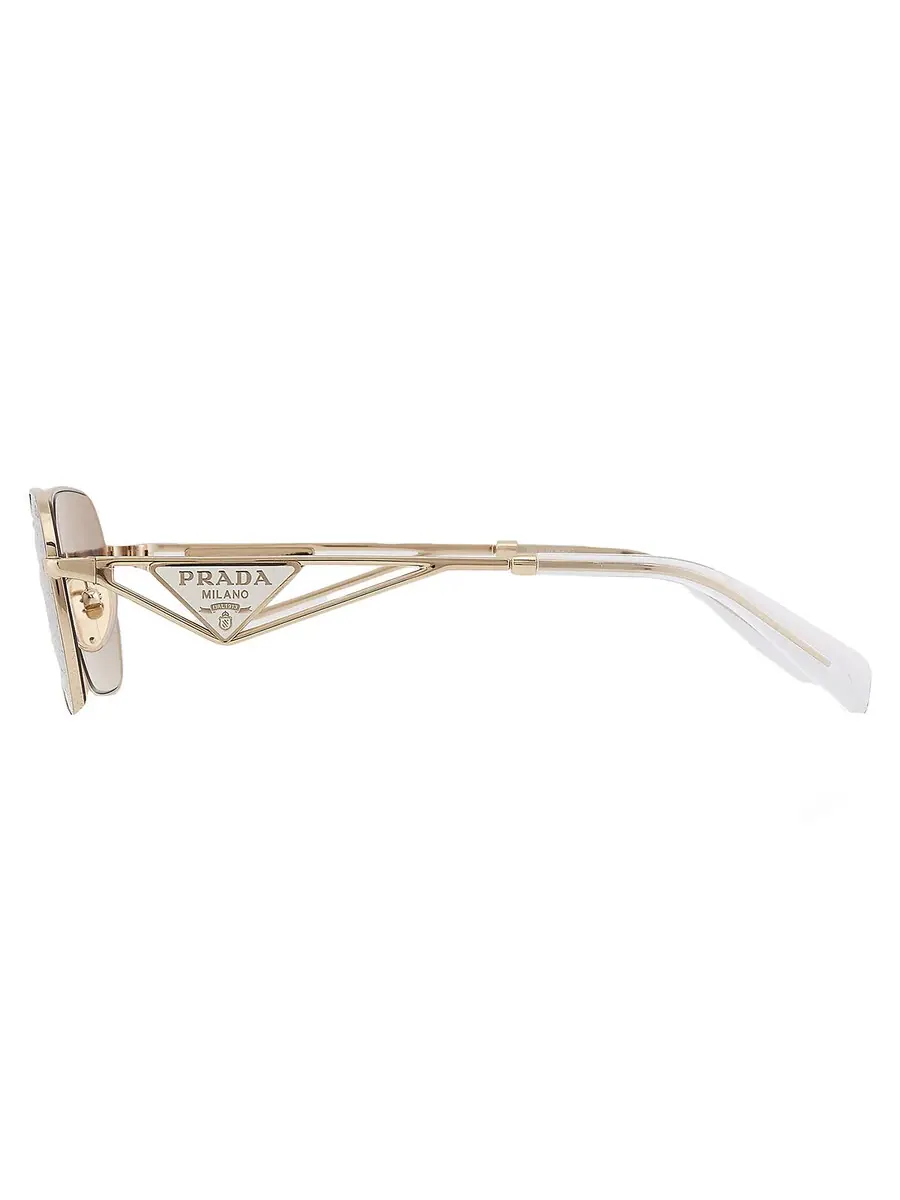Женские солнцезащитные очки Prada Blue Gradient Mirror Silver Geometric PR A51S ZVN30C 58 — изображение 5 из 6