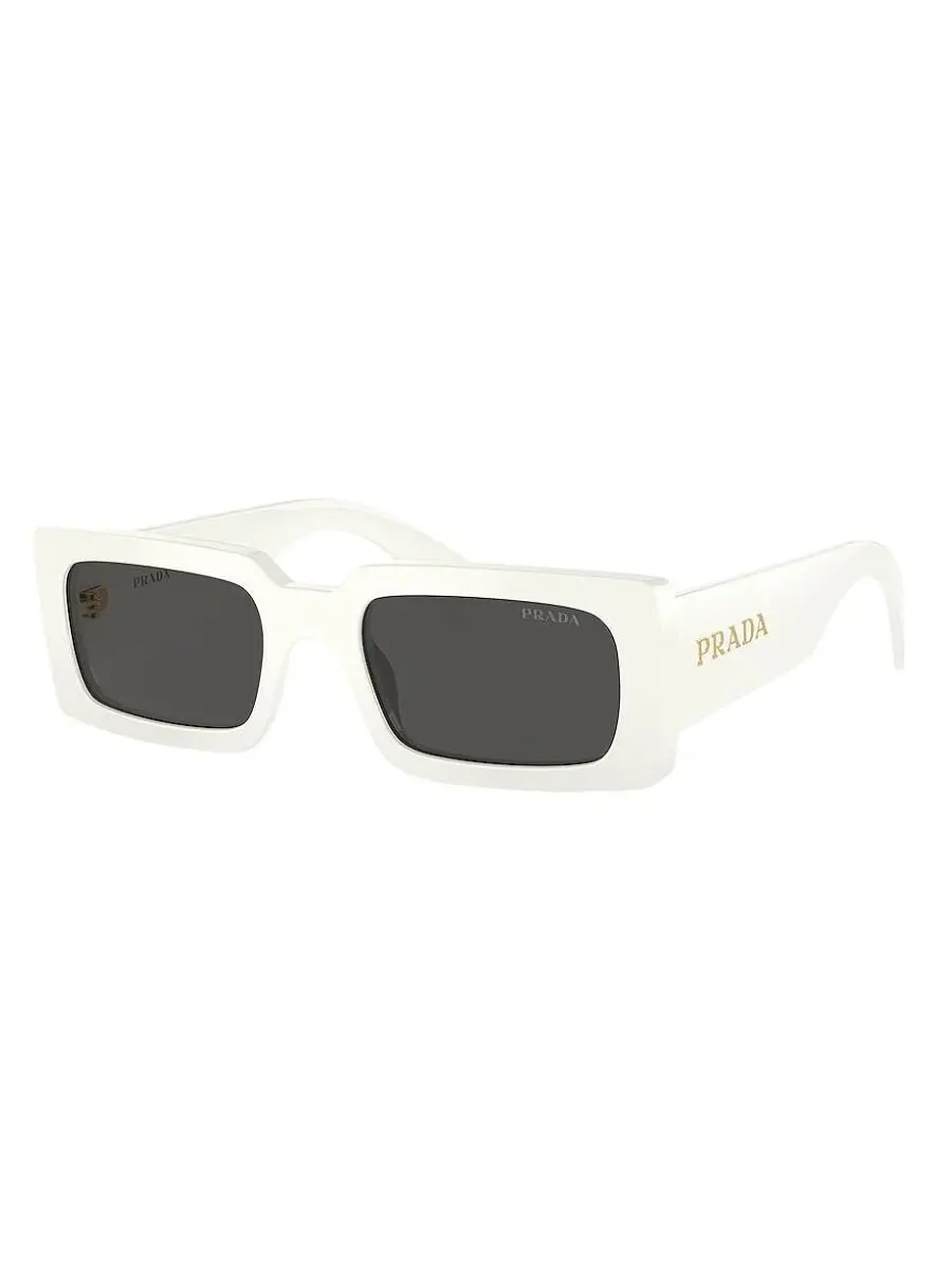 Солнцезащитные очки Prada темно-серые прямоугольные женские PR A07S 1425S0 52 — изображение 2 из 3, белый