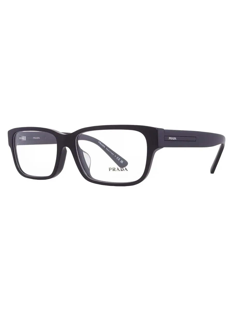 Демонстрационные прямоугольные мужские очки Prada PR 18ZVF 1BO1O1 57 — изображение 2 из 5, черный