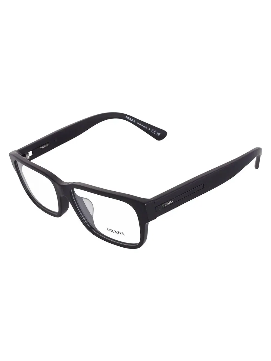 Демонстрационные прямоугольные мужские очки Prada PR 18ZVF 1BO1O1 57 — изображение 3 из 5, черный