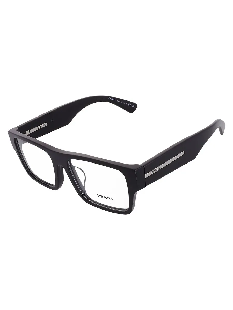 Мужские очки Prada Demo Square PR A08VF 16K1O1 55 — изображение 3 из 5, черный