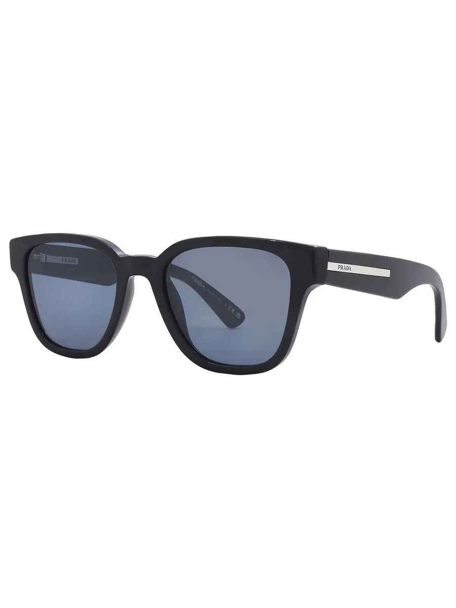 Мужские солнцезащитные очки Prada Grey Square PR A04S 16K07T 52 — изображение 3 из 6, черный