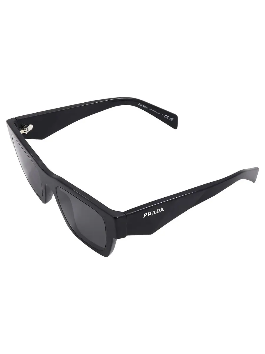 Мужские солнцезащитные очки Prada Grey Square PR A06S 16K08Z 50 — изображение 5 из 6, черный