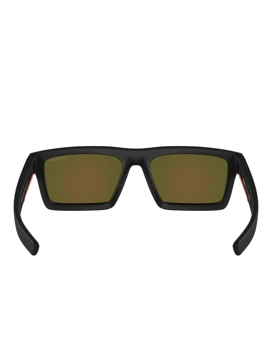Мужские солнцезащитные очки Prada Linea Rossa Blue Mirror Pilot PS 02ZSU 1BO08R 58 — изображение 4 из 4, черный