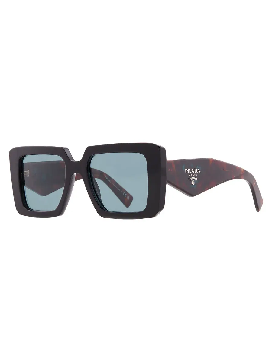 Женские солнцезащитные очки Prada Petrol Green Shield PR 23YS 26B40K 51 — изображение 2 из 5, черный