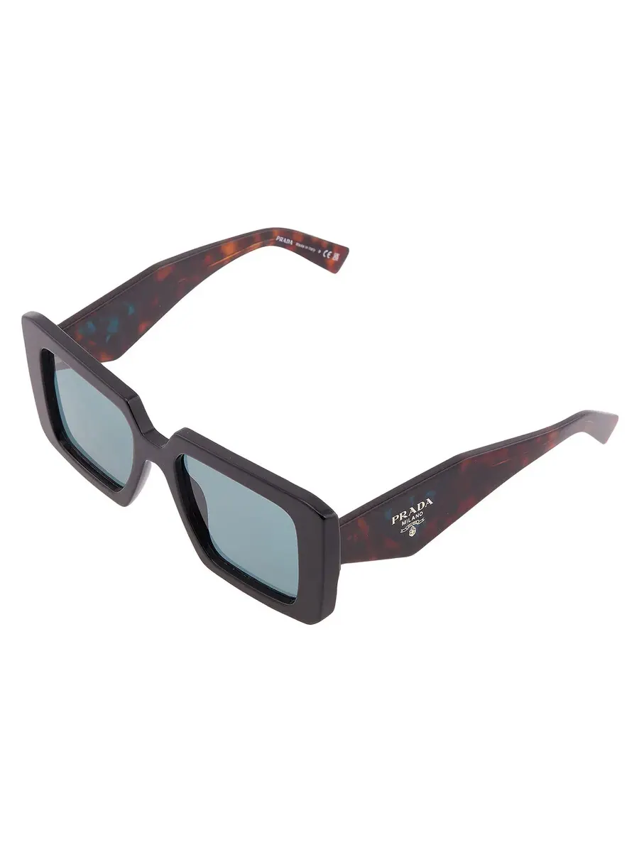 Женские солнцезащитные очки Prada Petrol Green Shield PR 23YS 26B40K 51 — изображение 3 из 5, черный