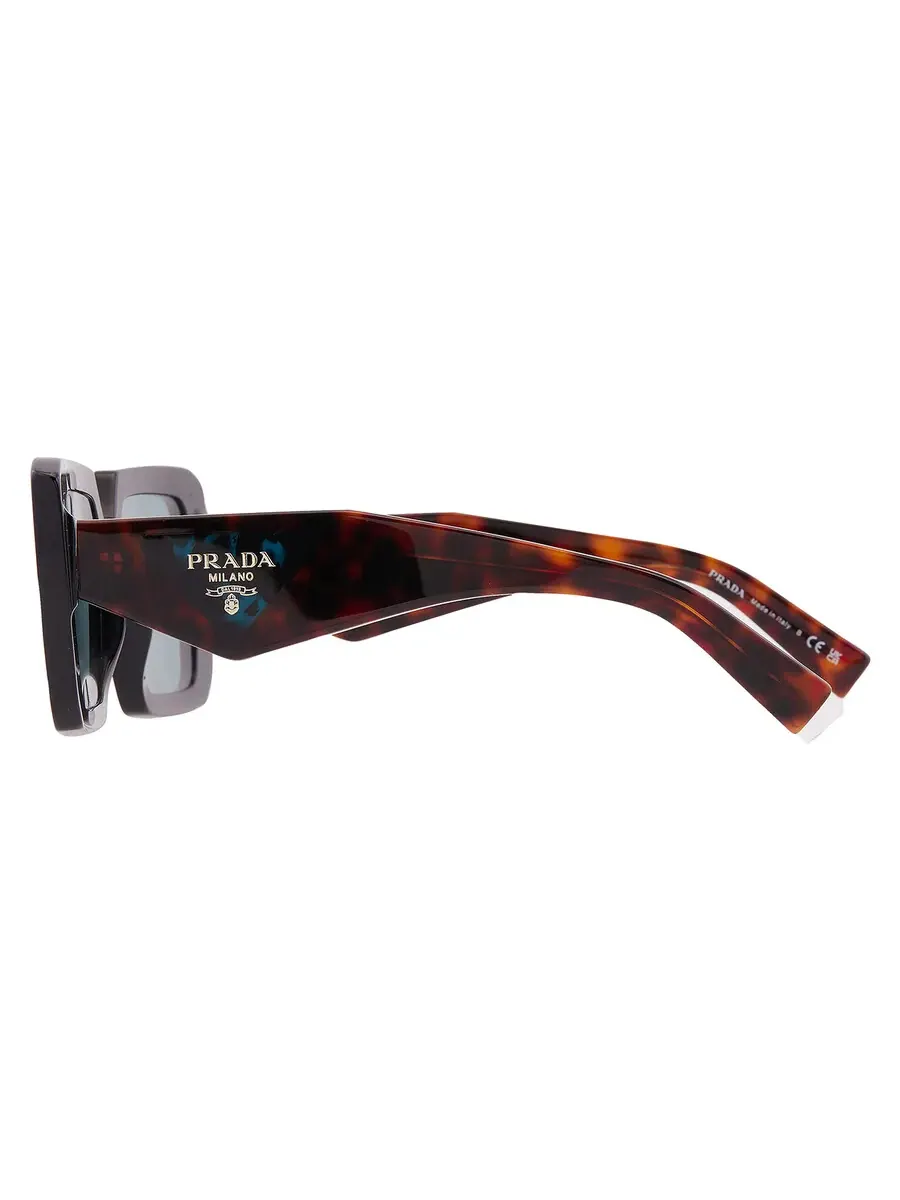 Женские солнцезащитные очки Prada Petrol Green Shield PR 23YS 26B40K 51 — изображение 4 из 5, черный