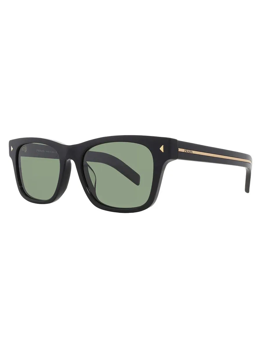 Мужские солнцезащитные очки Prada Polarized Green Square PR A17SF 16K20G 55 — изображение 2 из 5, черный