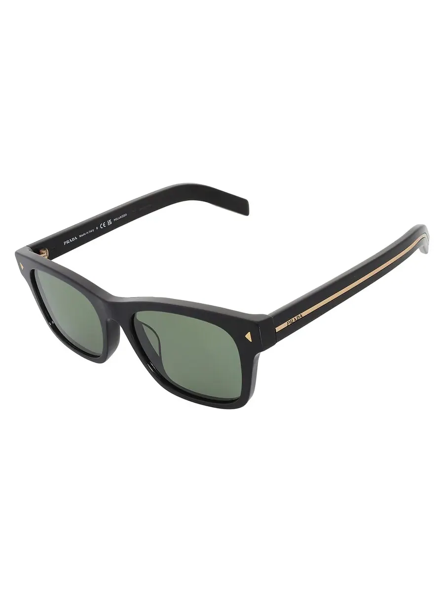 Мужские солнцезащитные очки Prada Polarized Green Square PR A17SF 16K20G 55 — изображение 3 из 5, черный