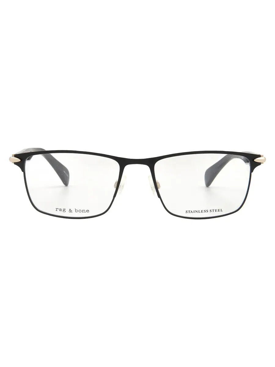 Демо-прямоугольные мужские очки Rag and Bone RNB7046 0807 55 — черный