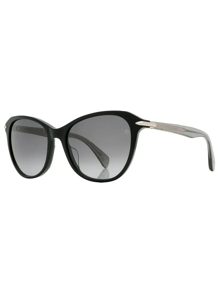 Серые градиентные женские солнцезащитные очки Rag and Bone Cat Eye RNB1060/S 0807/9O 55 — изображение 3 из 6, черный