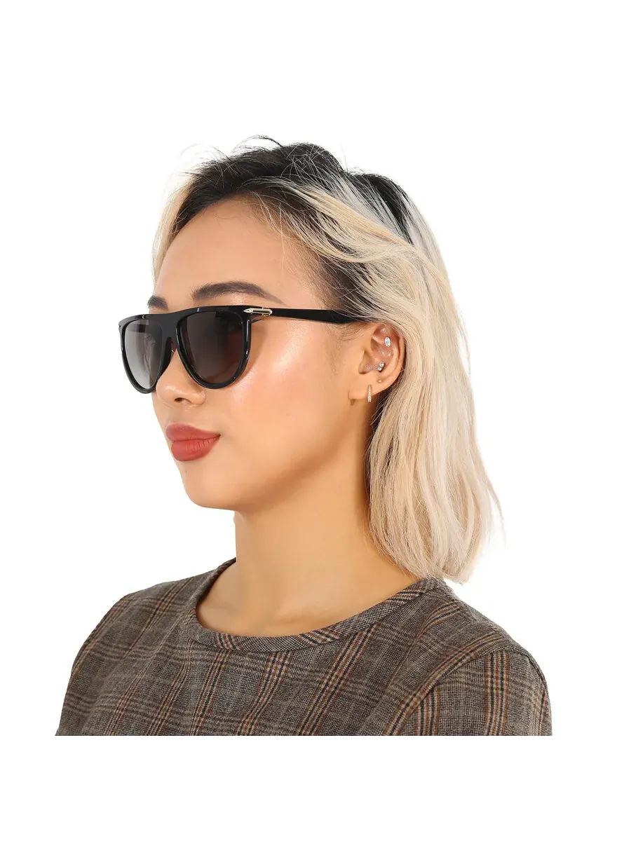 Солнцезащитные очки для женщин Rag and Bone Polarized Grey Browline RNB1056/S 0807/WJ 57 — изображение 2 из 6, черный