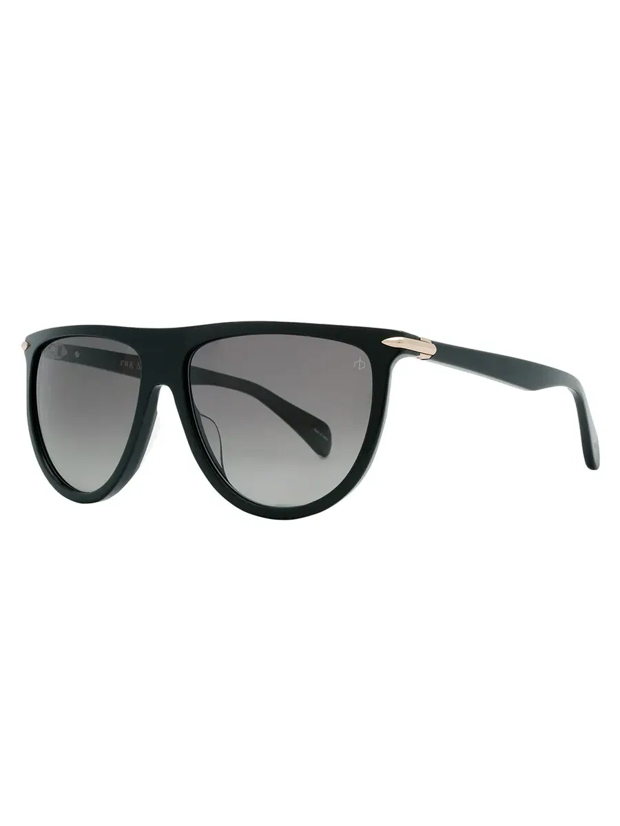 Солнцезащитные очки для женщин Rag and Bone Polarized Grey Browline RNB1056/S 0807/WJ 57 — изображение 3 из 6, черный