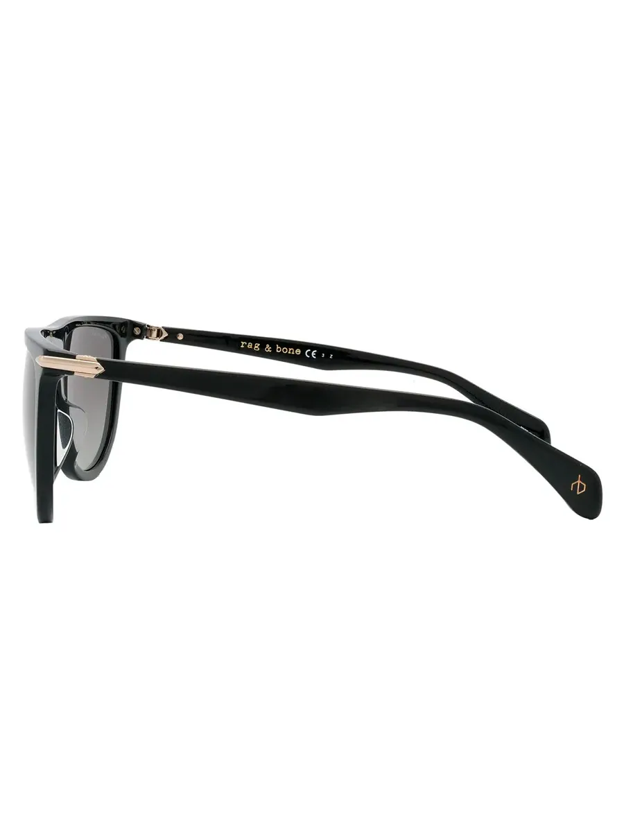 Солнцезащитные очки для женщин Rag and Bone Polarized Grey Browline RNB1056/S 0807/WJ 57 — изображение 5 из 6, черный