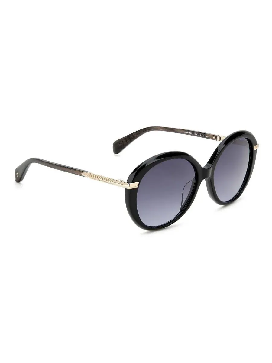 Женские круглые солнцезащитные очки Rag & Bone серого цвета RNB1075/S 0807/9O 56 Rag And Bone — изображение 3 из 5, серый