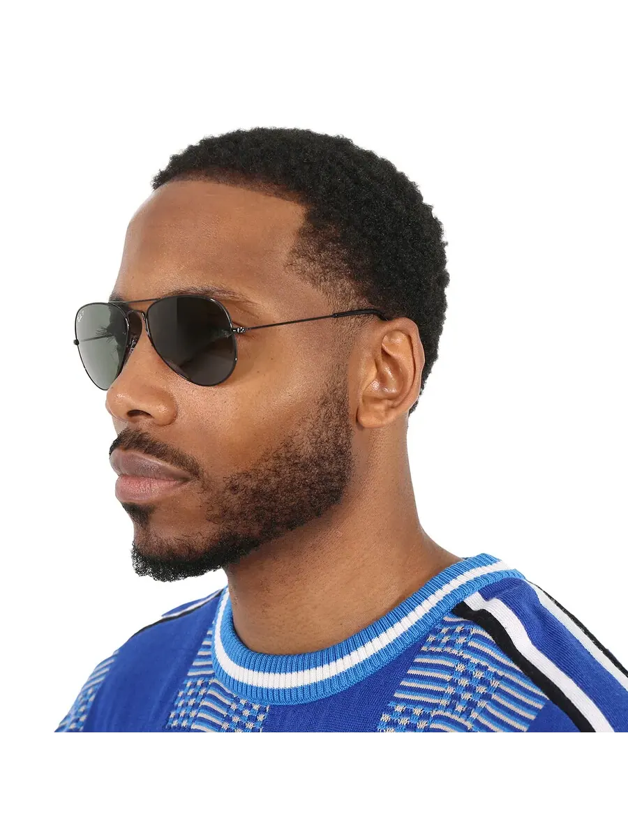 Солнцезащитные очки Ray Ban Aviator Classic Green Polarized унисекс RB3025 002/58 58 Ray-Ban — изображение 2 из 5, зеленый