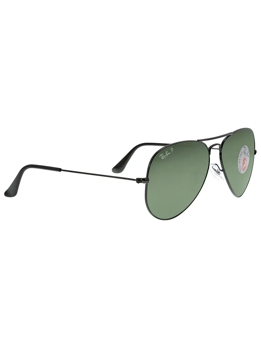 Солнцезащитные очки Ray Ban Aviator Classic Green Polarized унисекс RB3025 002/58 58 Ray-Ban — изображение 3 из 5, зеленый