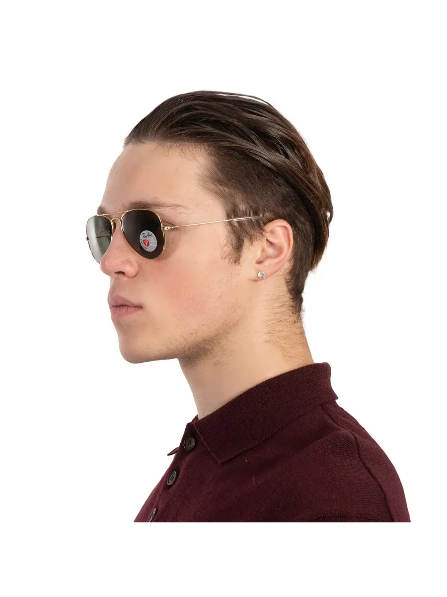 Солнцезащитные очки Ray-Ban Aviator Classic Polarized Green Classic G-15 унисекс RB3025 001/58 55 — изображение 2 из 5