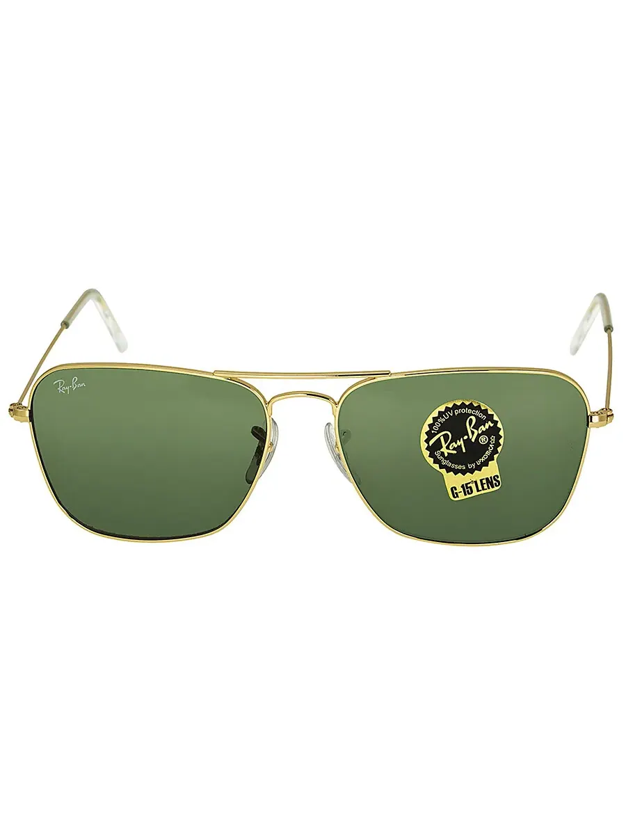 Солнцезащитные очки Ray Ban Caravan Green Classic G-15 Square Unisex RB3136 001 58 Ray-Ban