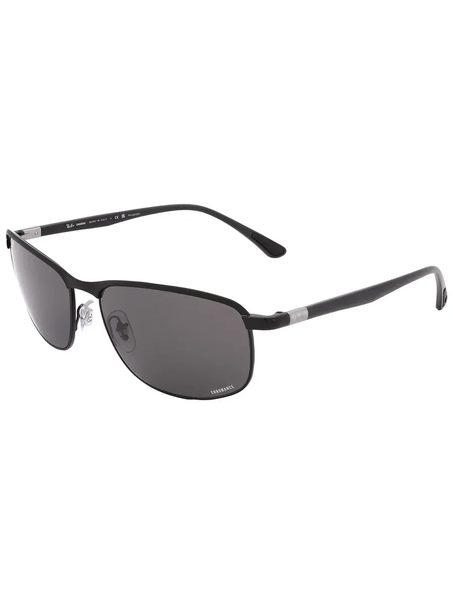 Солнцезащитные очки Ray Ban Chromance Polarized темно-серые прямоугольные унисекс RB3671CH 186/K8 60 Ray-Ban, серый