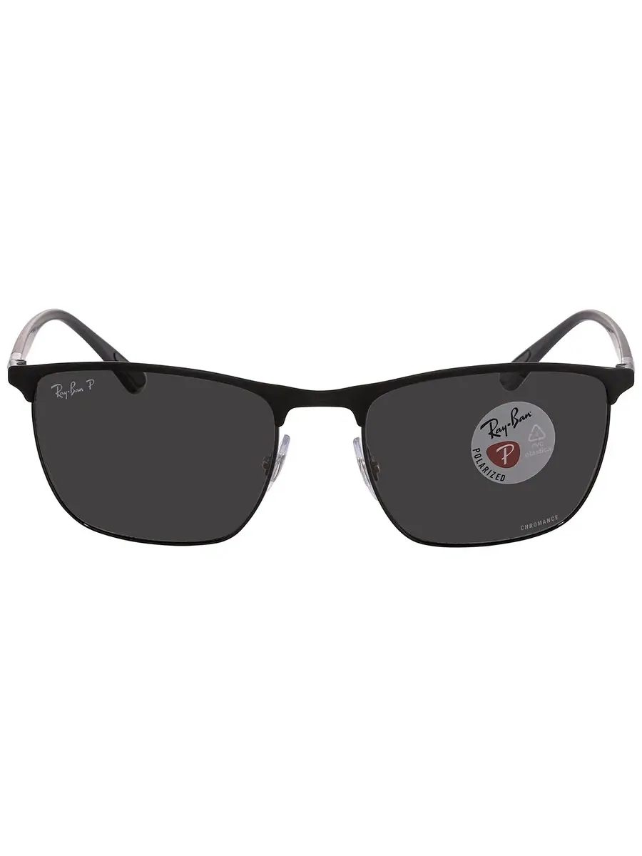 Солнцезащитные очки Ray Ban Chromance Polarized темно-серые прямоугольные унисекс RB3686 186/K8 57 Ray-Ban