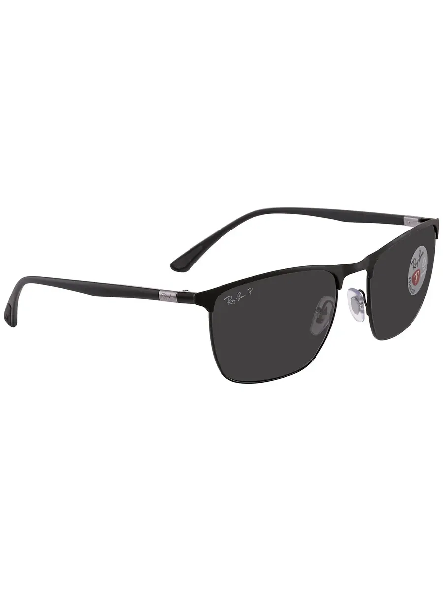 Солнцезащитные очки Ray Ban Chromance Polarized темно-серые прямоугольные унисекс RB3686 186/K8 57 Ray-Ban, серый
