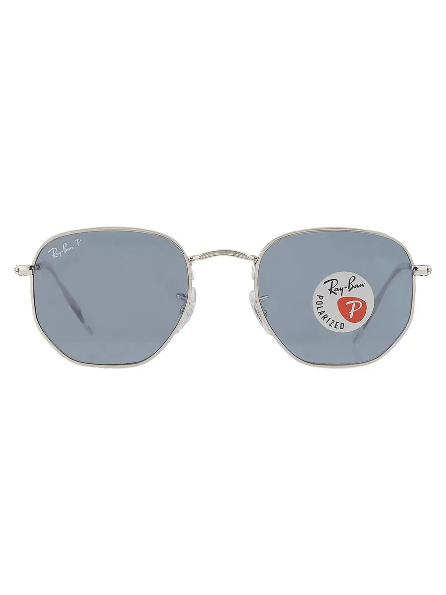 Солнцезащитные очки Ray Ban с шестиугольными плоскими линзами, синие, унисекс, RB3548N 003/02 51 Ray-Ban