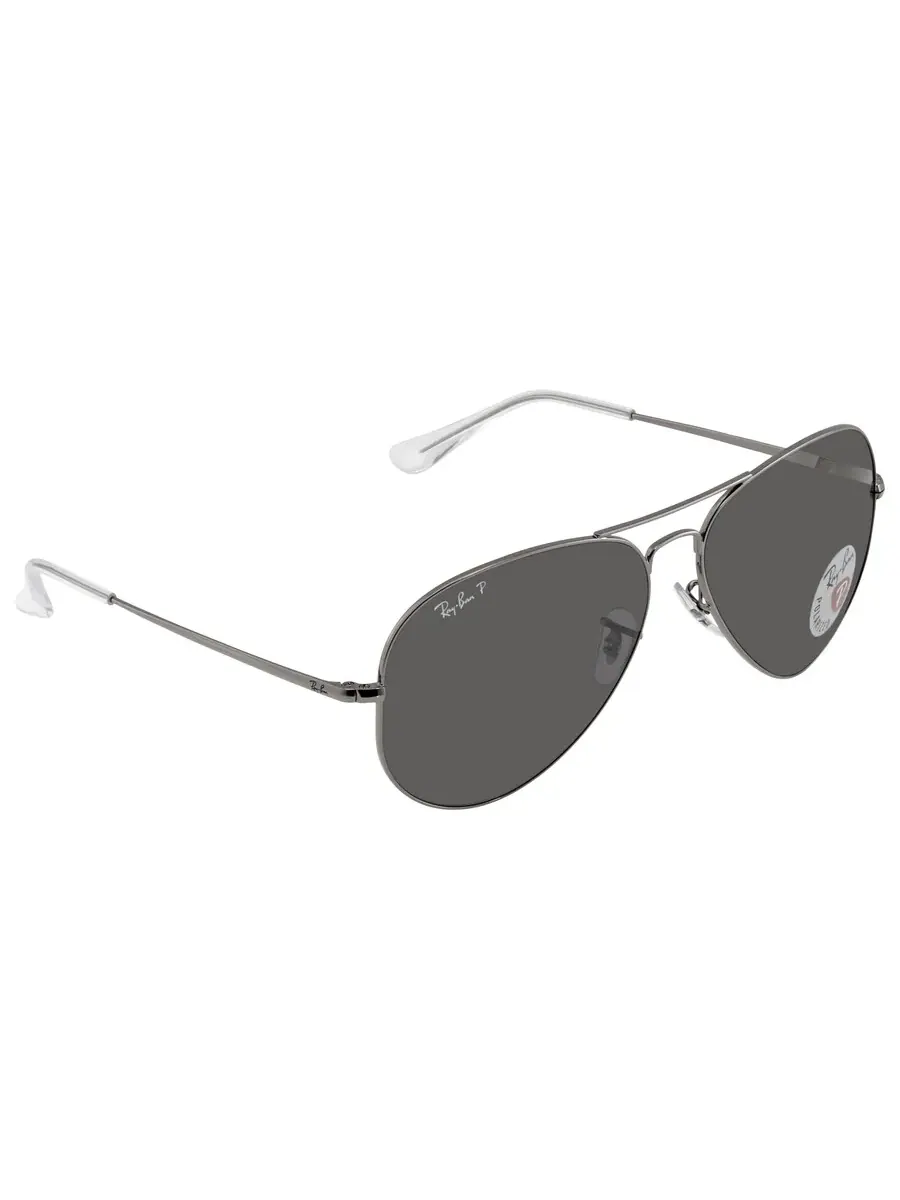 Поляризованные черные солнцезащитные очки Ray-Ban Aviator унисекс RB3689 004/48 62 — изображение 3 из 5, черный
