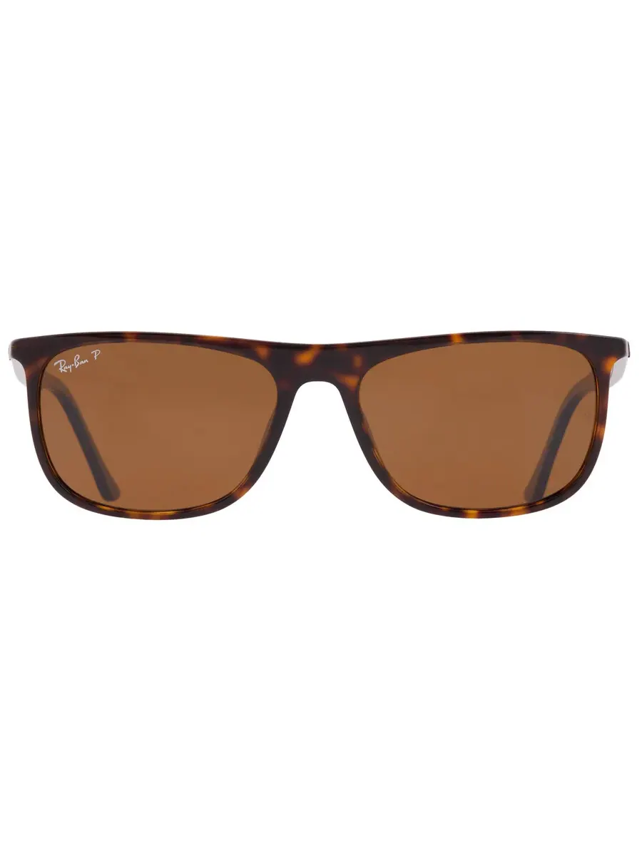 Ray-Ban Солнцезащитные очки Ray Ban Polarized коричневые прямоугольные унисекс RB2216 902/57 58