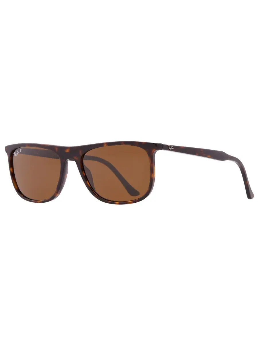 Ray-Ban Солнцезащитные очки Ray Ban Polarized коричневые прямоугольные унисекс RB2216 902/57 58 — изображение 2 из 5, хавана