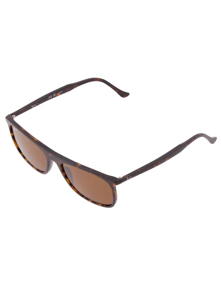 Ray-Ban Солнцезащитные очки Ray Ban Polarized коричневые прямоугольные унисекс RB2216 902/57 58 — изображение 3 из 5, хавана