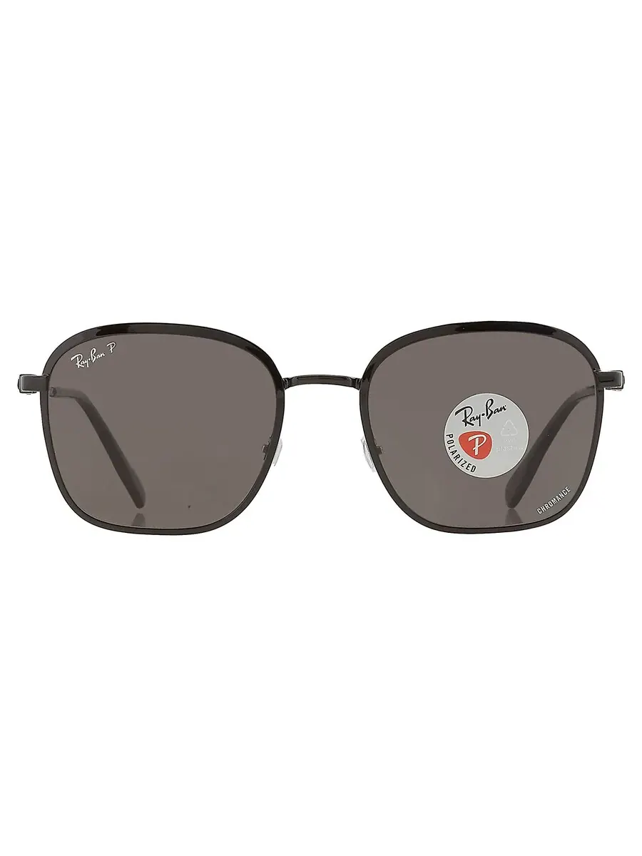 Солнцезащитные очки Ray Ban Polarized темно-серые квадратные унисекс RB3720 002/K8 55 Ray-Ban