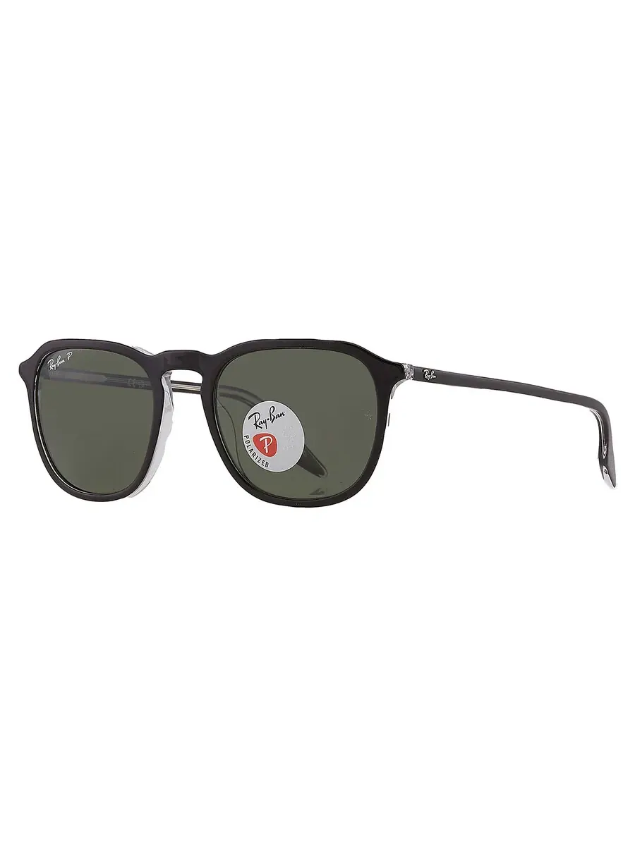 Солнцезащитные очки Ray Ban Polarized Green Square унисекс RB2203 919/58 52 Ray-Ban — изображение 2 из 5, зеленый