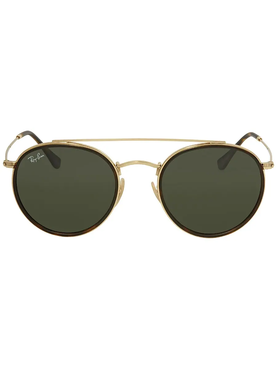 Солнцезащитные очки Ray Ban Round Double Bridge Green Classic G-15 унисекс RB3647N 001 51 Ray-Ban