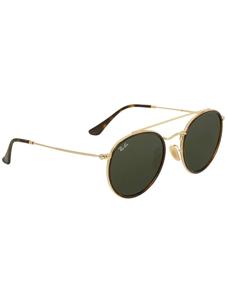 Солнцезащитные очки Ray Ban Round Double Bridge Green Classic G-15 унисекс RB3647N 001 51 Ray-Ban — изображение 2 из 4