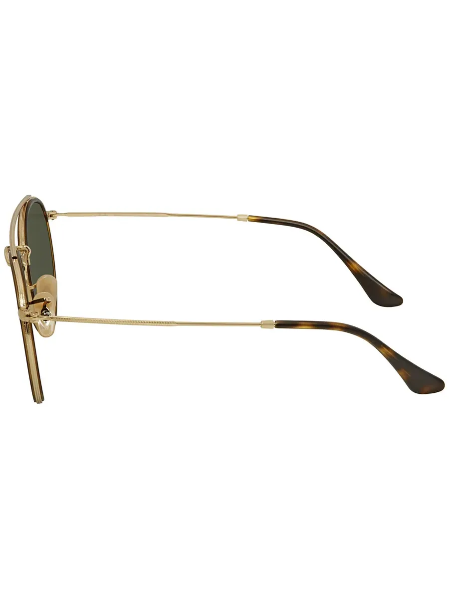 Солнцезащитные очки Ray Ban Round Double Bridge Green Classic G-15 унисекс RB3647N 001 51 Ray-Ban — изображение 3 из 4