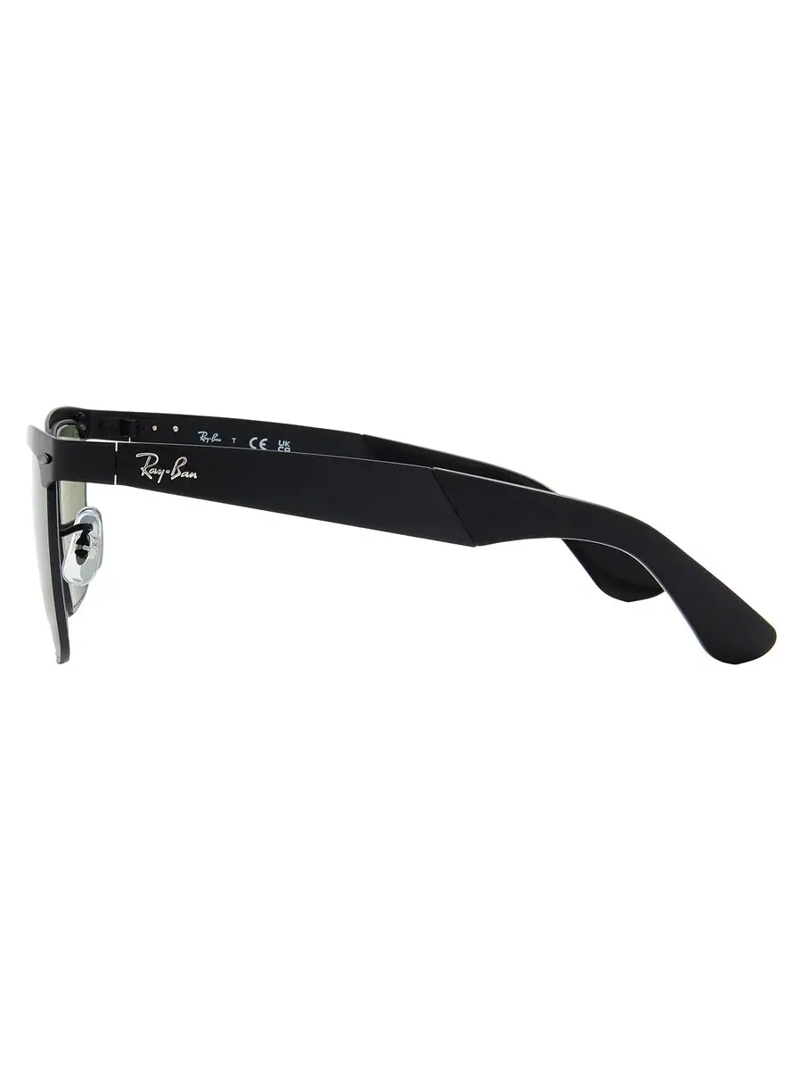 Солнцезащитные очки Ray Ban Wayfarer Deluxe Green Square унисекс RB3875 006/4E 56 Ray-Ban — изображение 3 из 5, черный