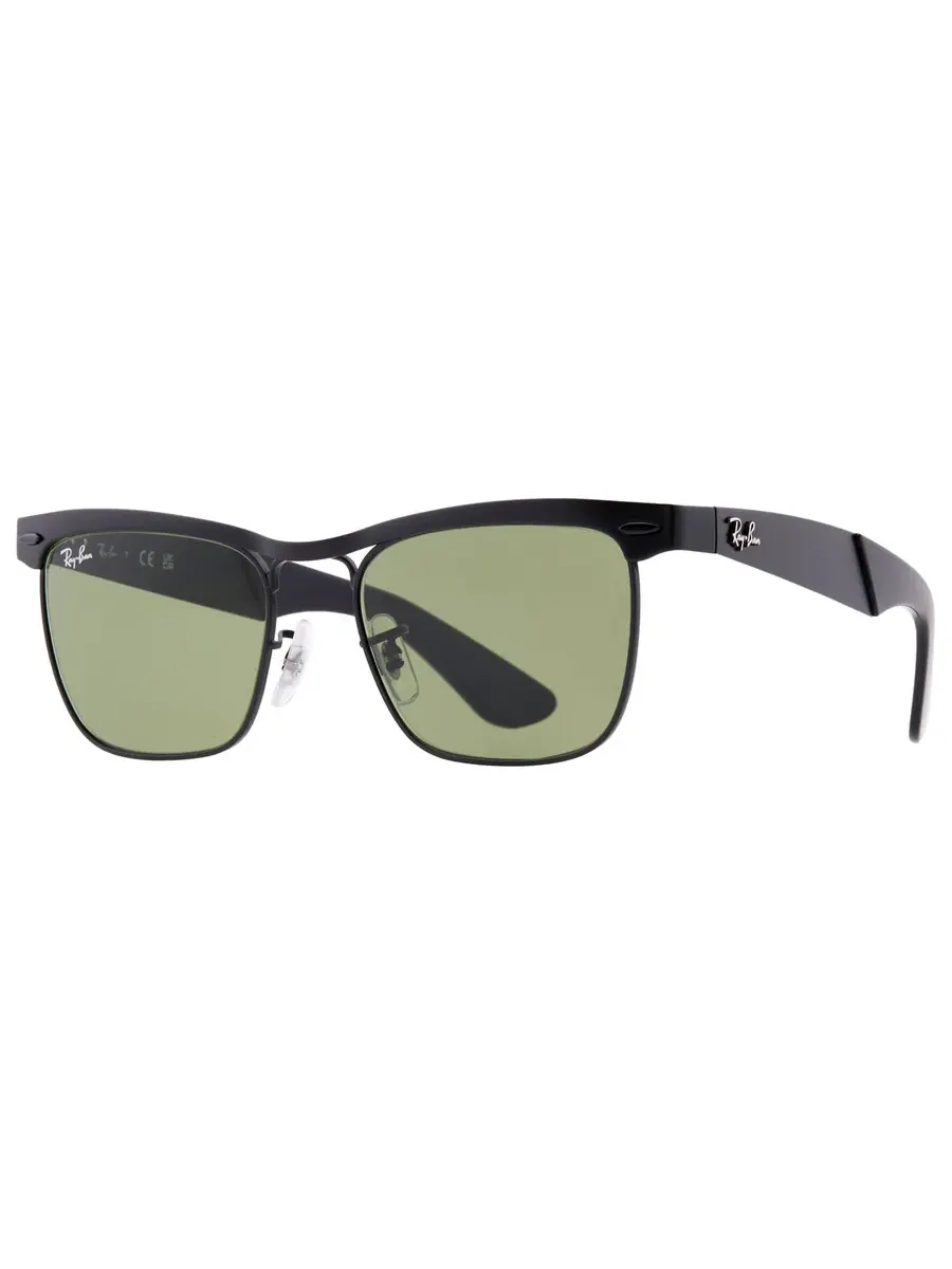 Солнцезащитные очки Ray Ban Wayfarer Deluxe Green Square унисекс RB3875 006/4E 53 Ray-Ban — изображение 2 из 5, черный