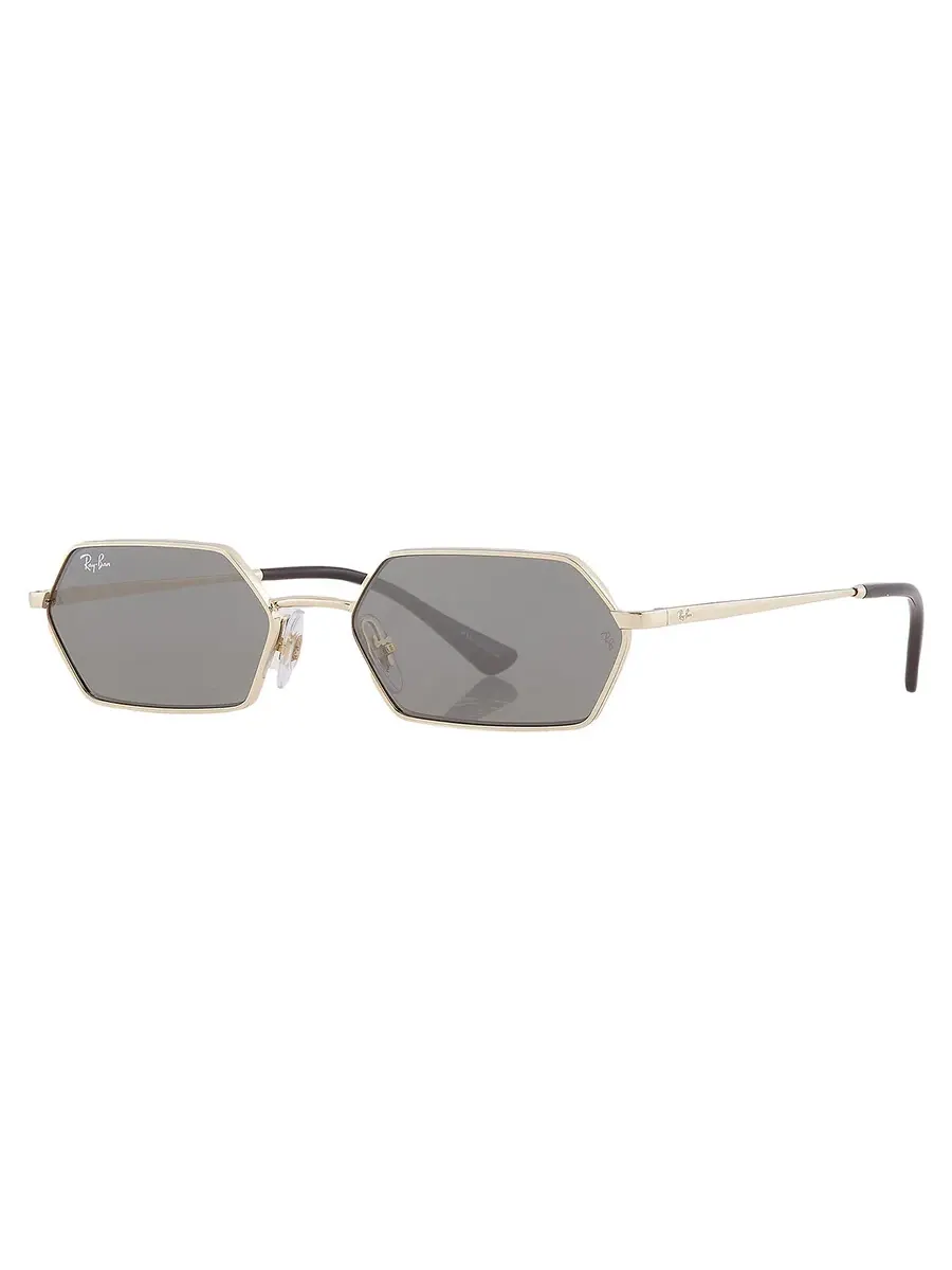 Солнцезащитные очки Ray Ban Yevi Dark Grey Mirror Hexagonal унисекс RB3728 92136V 58 Ray-Ban — изображение 3 из 6, серый