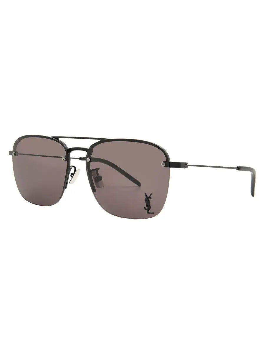 Женские солнцезащитные очки Saint Laurent Black Navigator SL 309 M 001 57 — изображение 2 из 4, черный