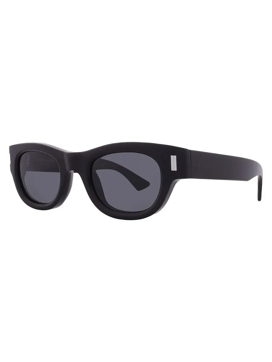 Солнцезащитные очки Saint Laurent черные овальные универсальные SL 761 001 49 — изображение 2 из 4, черный