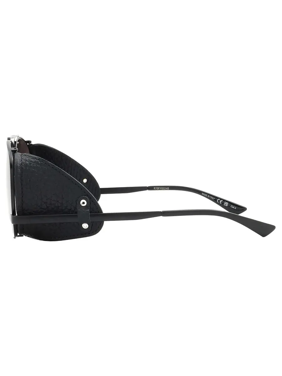 Мужские солнцезащитные очки Saint Laurent Black Pilot SL 653 LEON LEATHER SPOILER 002 59 — изображение 4 из 5, черный